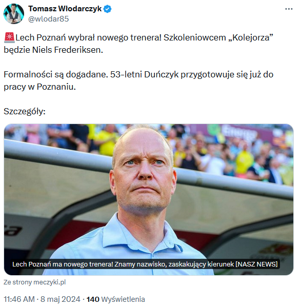 Oto nowy trener Lecha Poznań